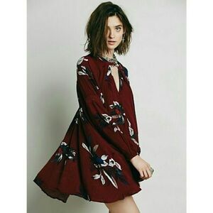 Free People | Burgundy/Red Tree Swing Tunic/Mini Dress | Size Small